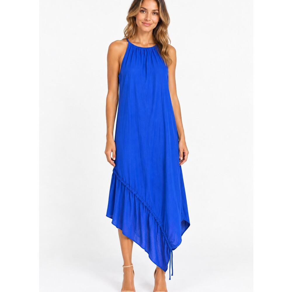 NWT Rachel Rachel Roy Santorini Royal Blue Asymmetric Hem Shift Dress Size XS